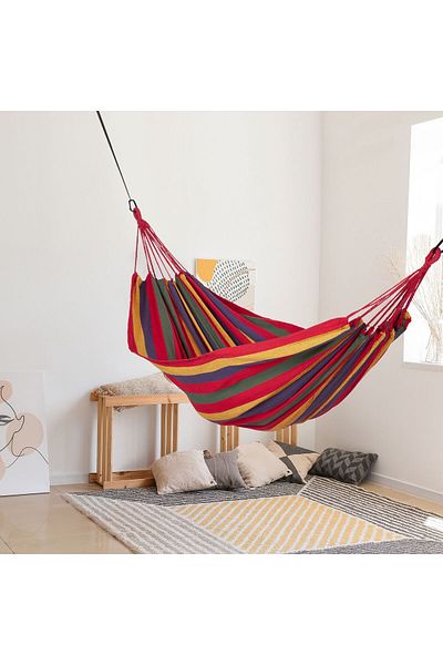 Relaxdays Multicolored hammock, made of cotton, 1-2 people, capacity 150 kg, 2.5 x 270 x 150 cm