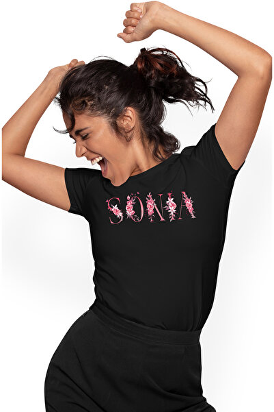 StoryGift Romania Tricou Femei Cu Numele Sonia, Floral, Colorat, Creativ, Fru...