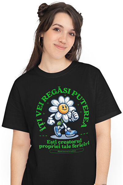 StoryGift Romania Tricou Femei Floare - Iti vei Regasi Puterea, cu imprimeu p...