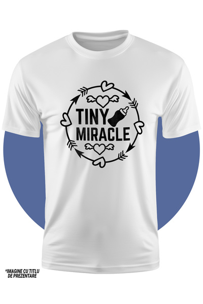 StoryGift Romania Children's T-shirt with hearts and the text "Tiny miracle" - tiny miracle baby bottle childhood 100%