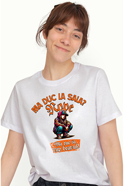 StoryGift Romania Tricou Femei Fata Gangster Stil Hip Hop, Text Haios Ma Duc ...