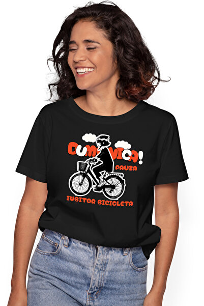 StoryGift Romania Tricou Femei pauza de duminica fata pe bicicleta sport rela...