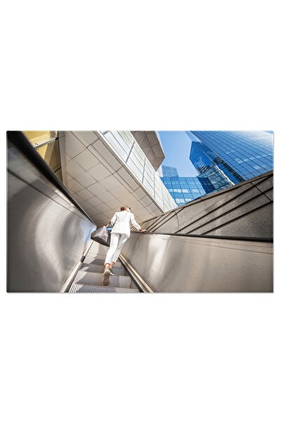 StoryGift Romania Tablou Canvas Districtul Financiar Modern Cu Femeie De Afac...