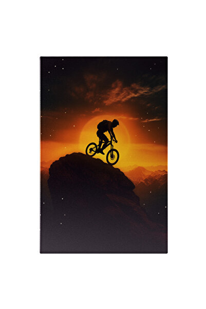 StoryGift Romania Tablou Canvas: Biciclist Pe Stanci - Periculos Pasiune Pict...