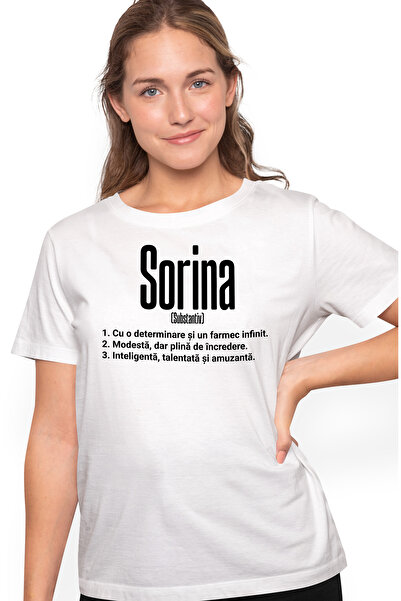 StoryGift Romania Tricou Femei Cu Numele Sorina, si Mesaj Motivational, Deter...
