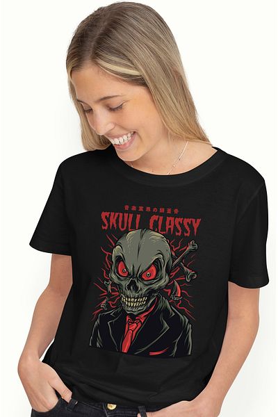 StoryGift Romania Tricou Femei Cu Portret Schelete Craniu Om Cu Costum Camasa Rosie, Oase Rupte, T BLK_L