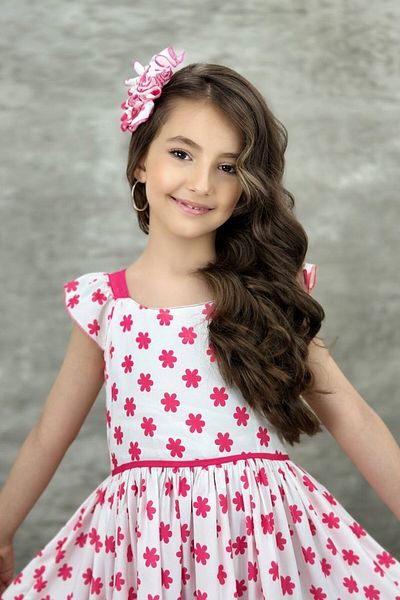 ABİYEKİDS Rochie de sărbători pentru copii cu cataramă și fundă florală Aby216