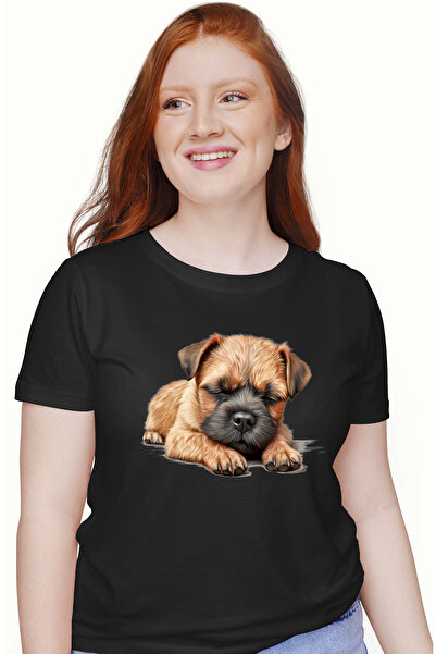 StoryGift Romania Tricou Femei cu un catelus care doarme lat, ilustratie, obo...