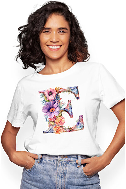 StoryGift Romania Tricou Femei cu litera "E", ilustratie, pentru copii, scoal...