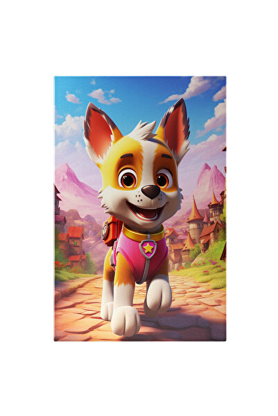 StoryGift Romania Tablou Canvas: Animații- Cățel Portocaliu, Personaj Patrula Secretă Cu Costum Roz-fotografie A