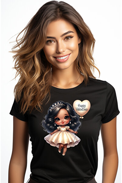 StoryGift Romania Tricou Femei cu o fetita cu rochita alba, ilustratie, balon...