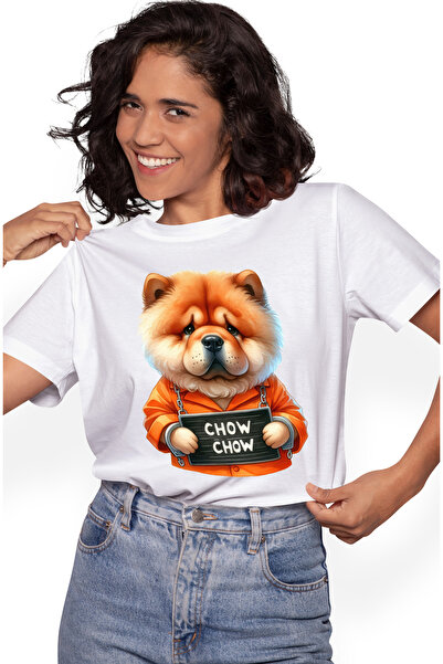 StoryGift Romania Tricou Femei cu un catel Chow Chow, ilustratie, catuse, la ...