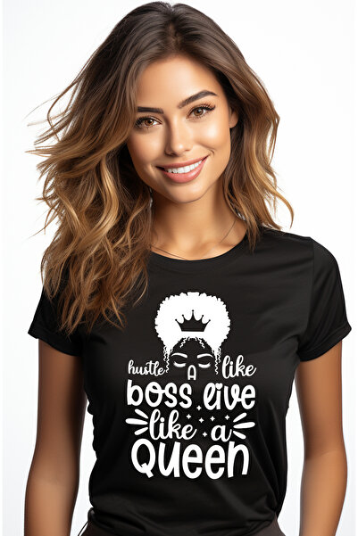StoryGift Romania Tricou Femei cu mesajul "Hustle like a boss, live like a qu...