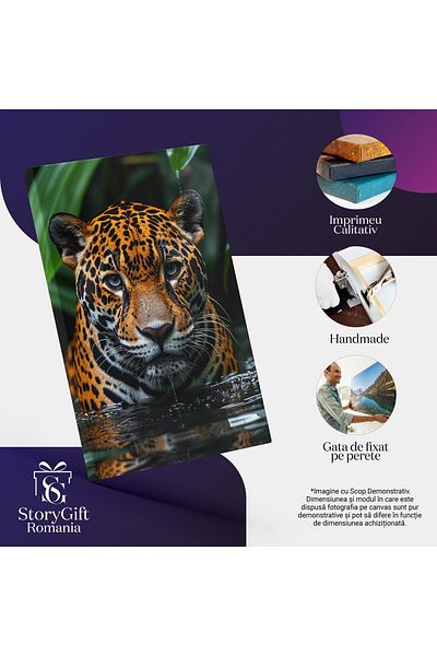 StoryGift Romania Canvas Print Vibrant Contrast The Spotted Orange Of The Bright Tiger Among The Green Leaves