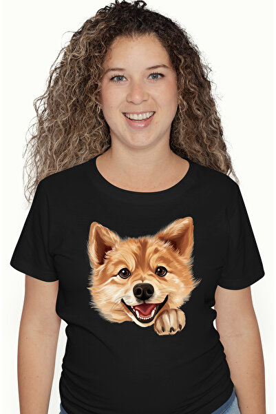 StoryGift Romania Tricou Femei cu un caine cu pofta de viata, ilustratie, ene...