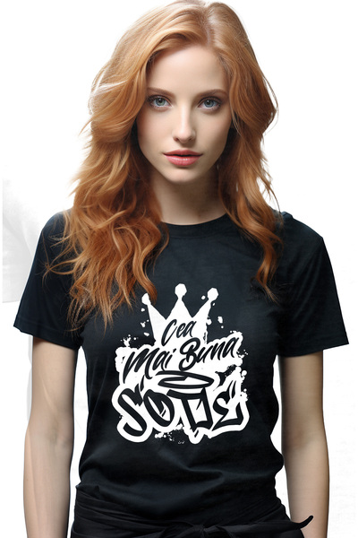 StoryGift Romania Tricou Femei Pentru Cea Mai Buna Sotie, Apreciere, Cadou, Rasplata, Multumire, BLK_L