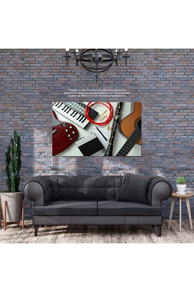 StoryGift Romania Tablou Canvas - Universul Muzical: Instrumente Si Note In Armonie