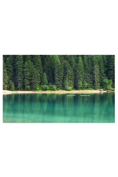 StoryGift Romania Tablou Canvas Lac In Peisajul De Vara Din Elvetia, Padure, ...