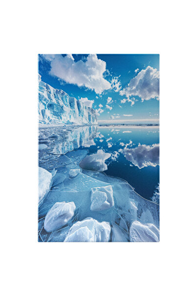 StoryGift Romania Tablou Canvas: Ocean Dezghețat Și Ghețari, Reflecții În Apă...