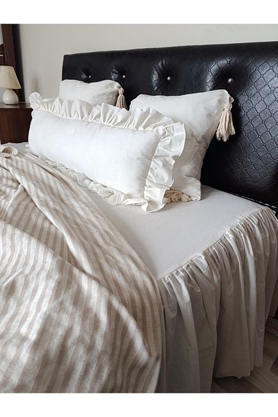 Kubrahobi Linen Filled Long Pillow 2 Pieces 50 X 50 Throw Pillow Case Set