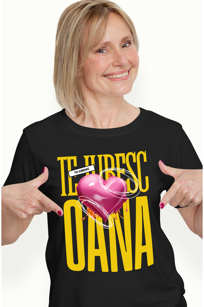 StoryGift Romania Tricou Femei Te Iubesc Oana, Dragoste, Inima, Iubire, Sfant...