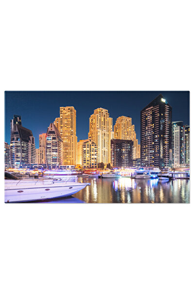 StoryGift Romania Tablou Canvas Dig Cu Yacht-uri Inchiriate In Seara-night, D...