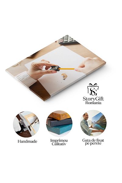 StoryGift Romania Tablou Canvas - Omul De Afaceri La Lucru, Tehnologie Si Comunicare, Atmosfera De Birou