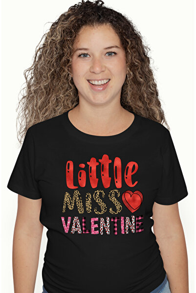 StoryGift Romania Tricou Femei cu mesajul "Little Miss Valentine", micuta, do...