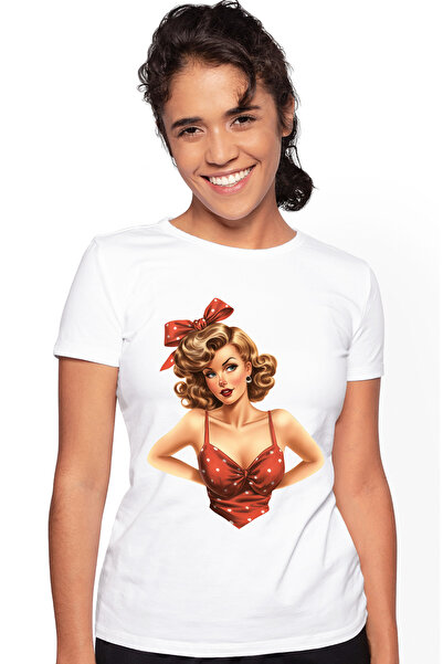 StoryGift Romania Tricou Femei cu o femeie blonda frumoasa, ilustratie, stil ...