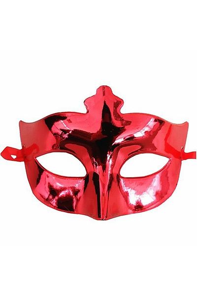 Skygo Red Color Costume Party Extra Shiny Prom Mask 15x10 cm