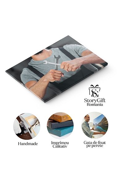 StoryGift Romania Tablou Canvas, Mecanic La Lucru, Auto, Reparatii, Echipament, Atelier Auto