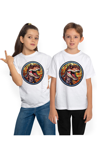 StoryGift Romania Tricou Copii Cu Un Dinozaur Furios, Ilustratie, In Stil Moz...