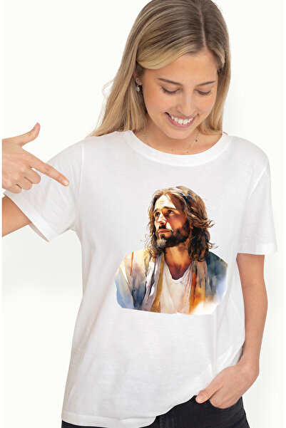 StoryGift Romania Tricou Femei cu reprezentarea Lui Iisus Hristos, ilustratie...