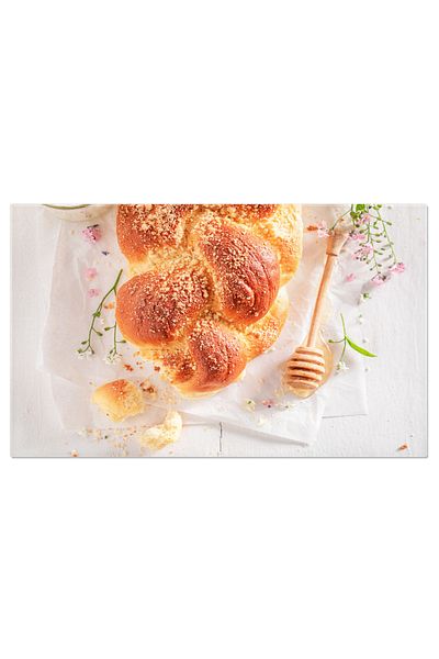 StoryGift Romania Tablou Canvas Challah Auriu Facut In Casa Coapta Intro Brutarie De Acasa O Paine Traditionala