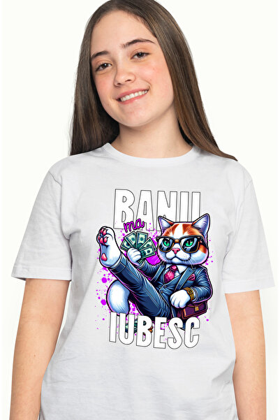 StoryGift Romania Tricou Femei pisica sefa banii ma iubesc avere costum cu im...