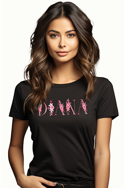 StoryGift Romania Tricou Femei Cu Numele Diana, Floral, Colorat, Creativ, Fru...