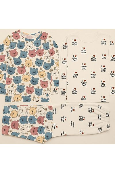 JUNİOR TİAMO Set pijamale pentru copii cu modele drăguțe - mâneci lungi