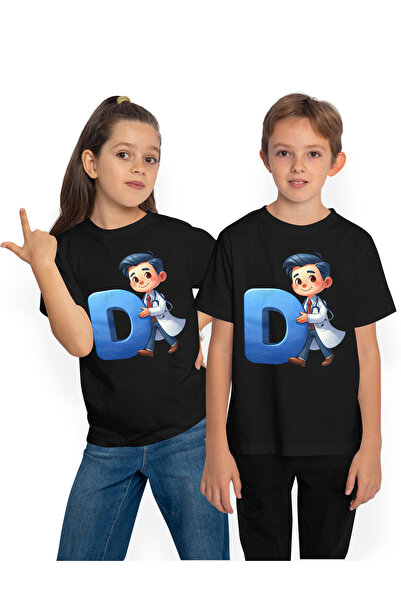 StoryGift Romania Tricou Copii Cu Un Doctor Care Tine Litera "d", Ilustratie,...