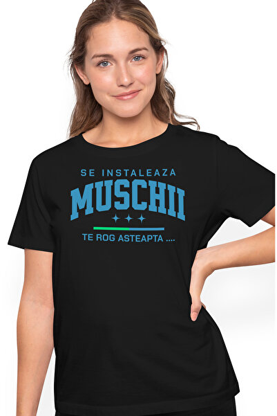 StoryGift Romania Tricou Femei Se Instaleaza Muschii - Te rog Asteapta, cu im...
