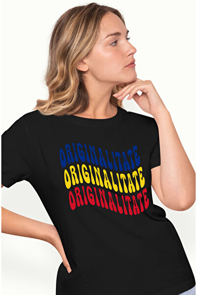 StoryGift Romania Tricou Femei Cuvantul Originalitate, in Culorile Steagului ...
