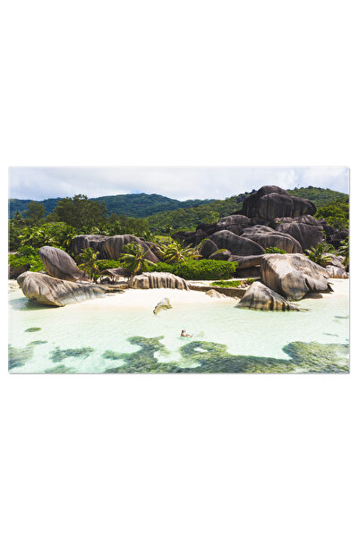 StoryGift Romania Tablou Canvas 120 X 80cm Plaja Anse Source D'argent, La Dig...