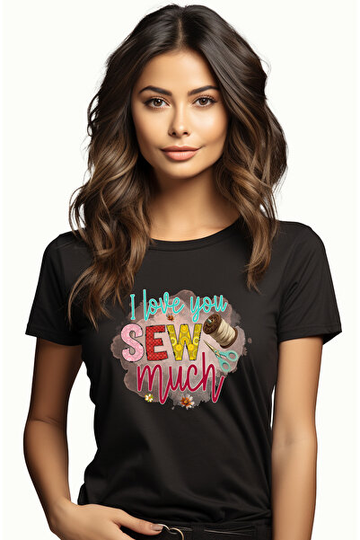 StoryGift Romania Tricou Femei cu mesajul "I love you sew much", profesie, il...