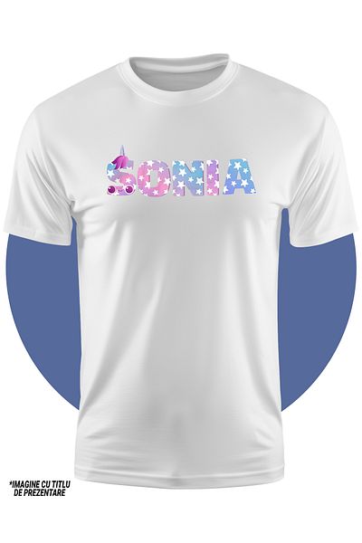 StoryGift Romania Tricou Copii Fete Cu Numele Sonia, Unicorn, Printesa, Fairytale, Dragut 100% Bumbac, Unise