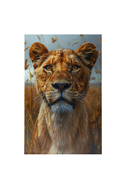 StoryGift Romania Tablou Canvas Urmele Luptelor Pe Fața Leoaicei Ce Stă La Pâ...