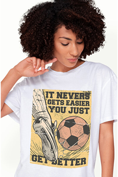 StoryGift Romania Tricou Femei Fotbalist Cu Mesaj Motivational in Engleza It ...