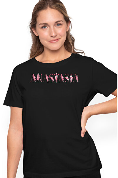 StoryGift Romania Tricou Femei Cu Numele Anastasia, Floral, Colorat, Creativ,...