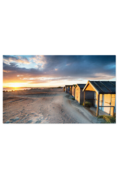 StoryGift Romania Tablou Canvas Apus La West Wittering, Cabine Plaja, West Wi...