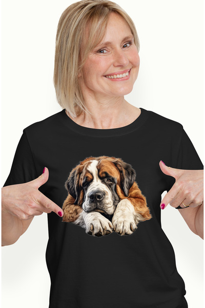 StoryGift Romania Tricou Femei cu un caine fara vlaga, ilustratie, fara chef,...