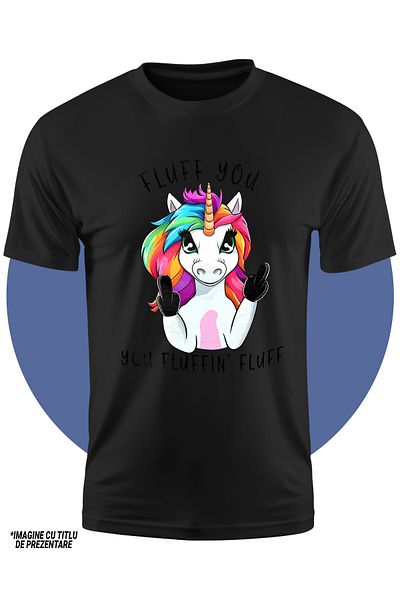 StoryGift Romania Tricou Copii Cu Un Unicorn Care Arata Semne Obscene Cu Mesajul "fluff You, You Fluffinf' F