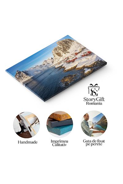 StoryGift Romania Tablou Canvas Peisaj In Lofoten, Norvegia - Frumusete Nordica
